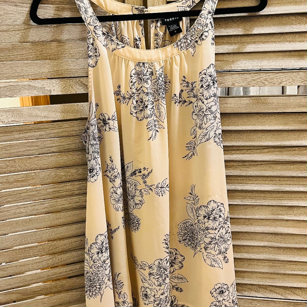 Torrid sheer scoop neck sleeveless long tank
